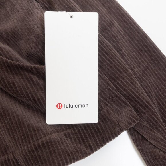 Lululemon Scuba Track Jacket Velvet Cord Espresso Brown W3HN5S Size 12 - Picture 16 of 16